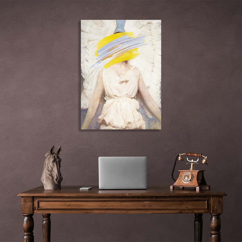 Canvas Wall Art Print Angel with strokes of paint