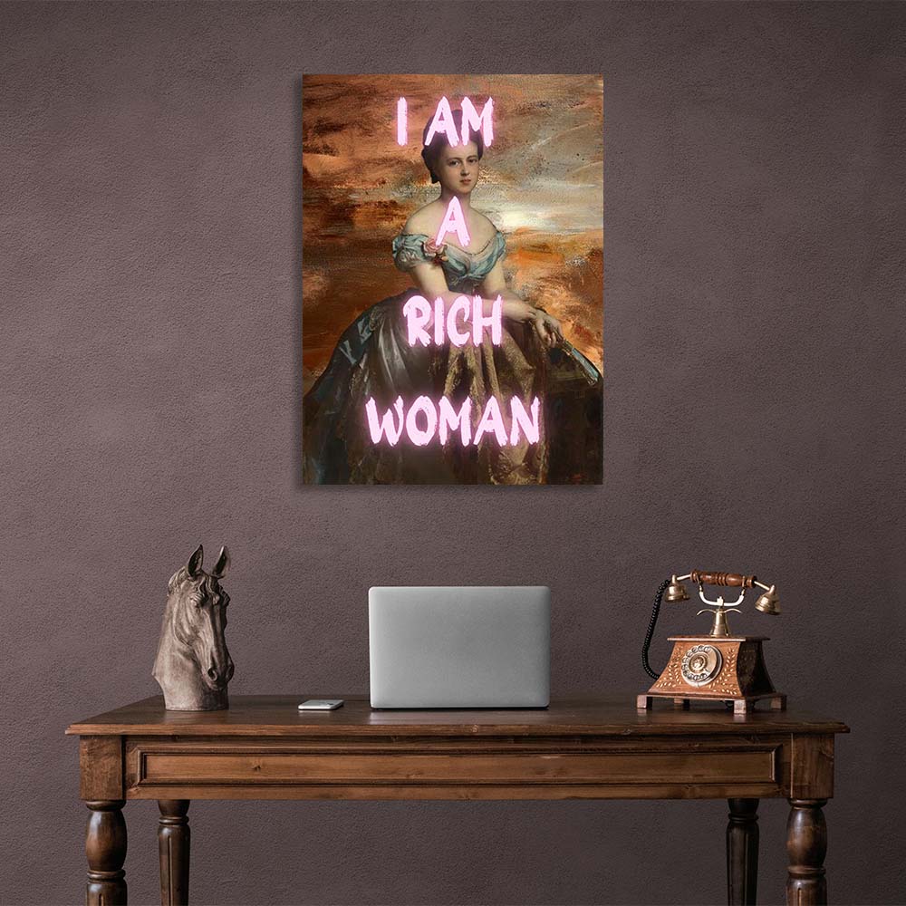 Canvas Wall Art Print I am a rich woman