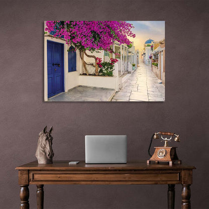 Canvas Wall Art Print Street in Greek Paros