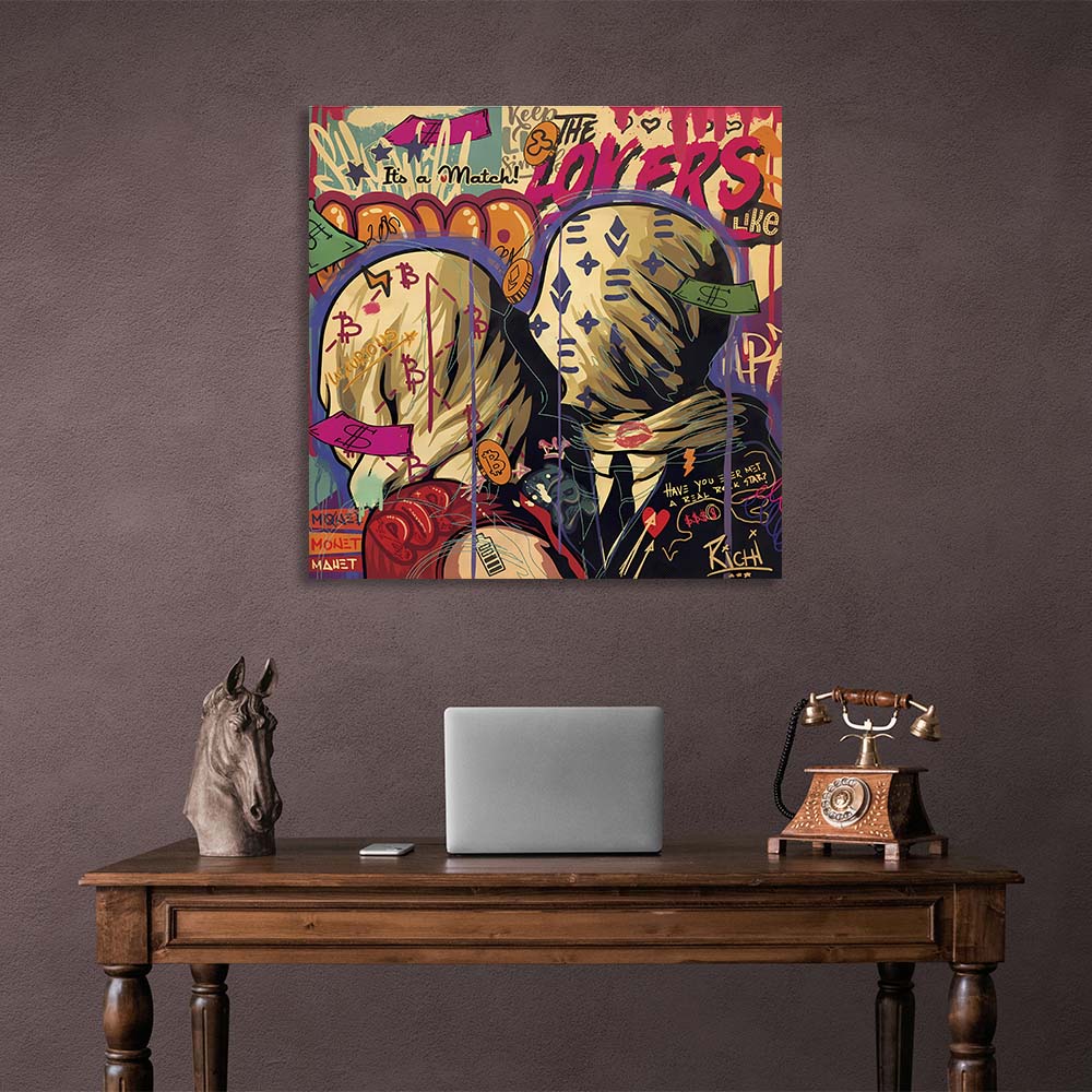 Pop art lovers Canvas Wall Art Print