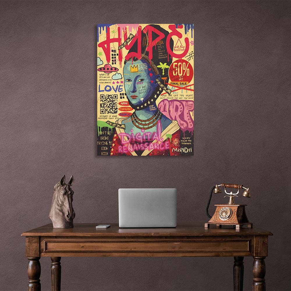 Pop Art Mona Lisa Digital Canvas Wall Art Print