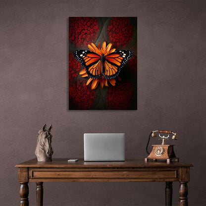 Monarch butterfly on a flower Canvas Wall Art Print