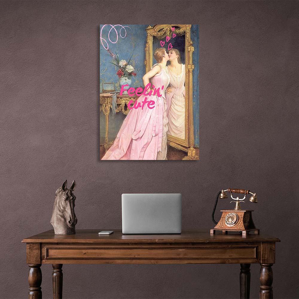 Canvas Wall Art Print Last look in the mirror. Feeling cute