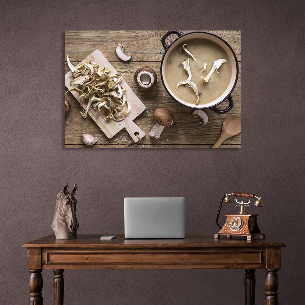 Canvas Wall Art Print For Kitchen Mushroom cream soup