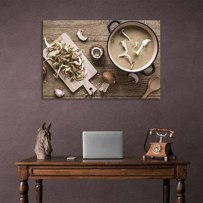 Canvas Wall Art Print For Kitchen Mushroom cream soup