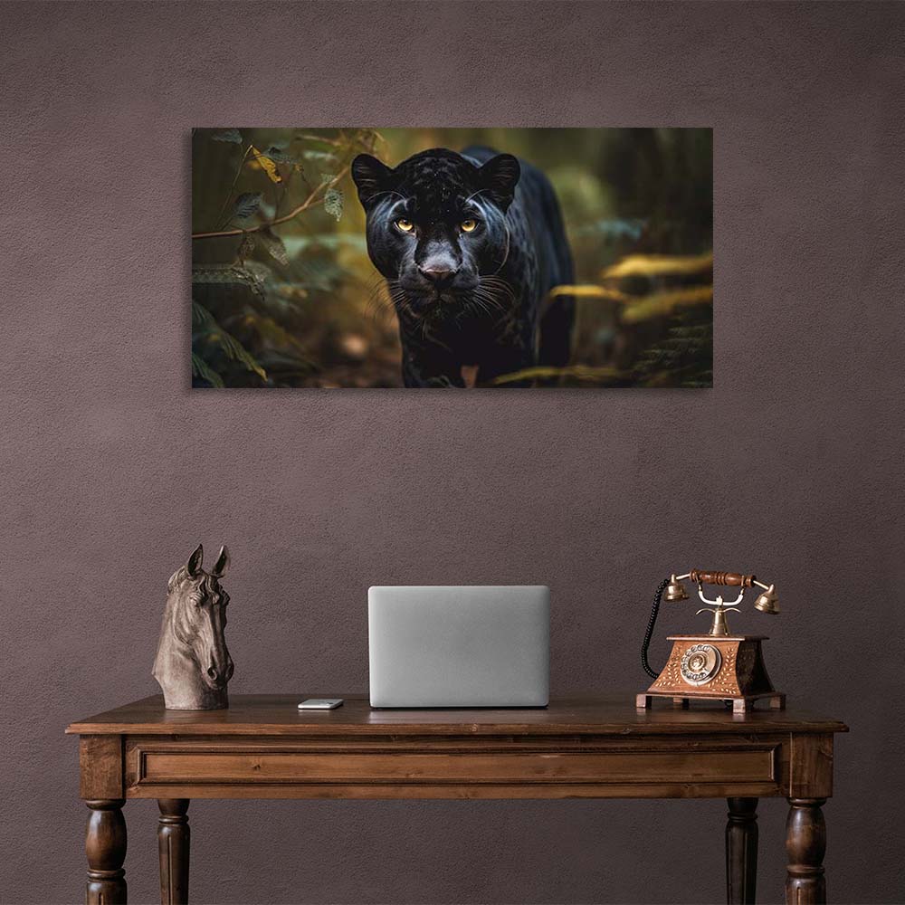 Canvas Wall Art Print Black Jaguar