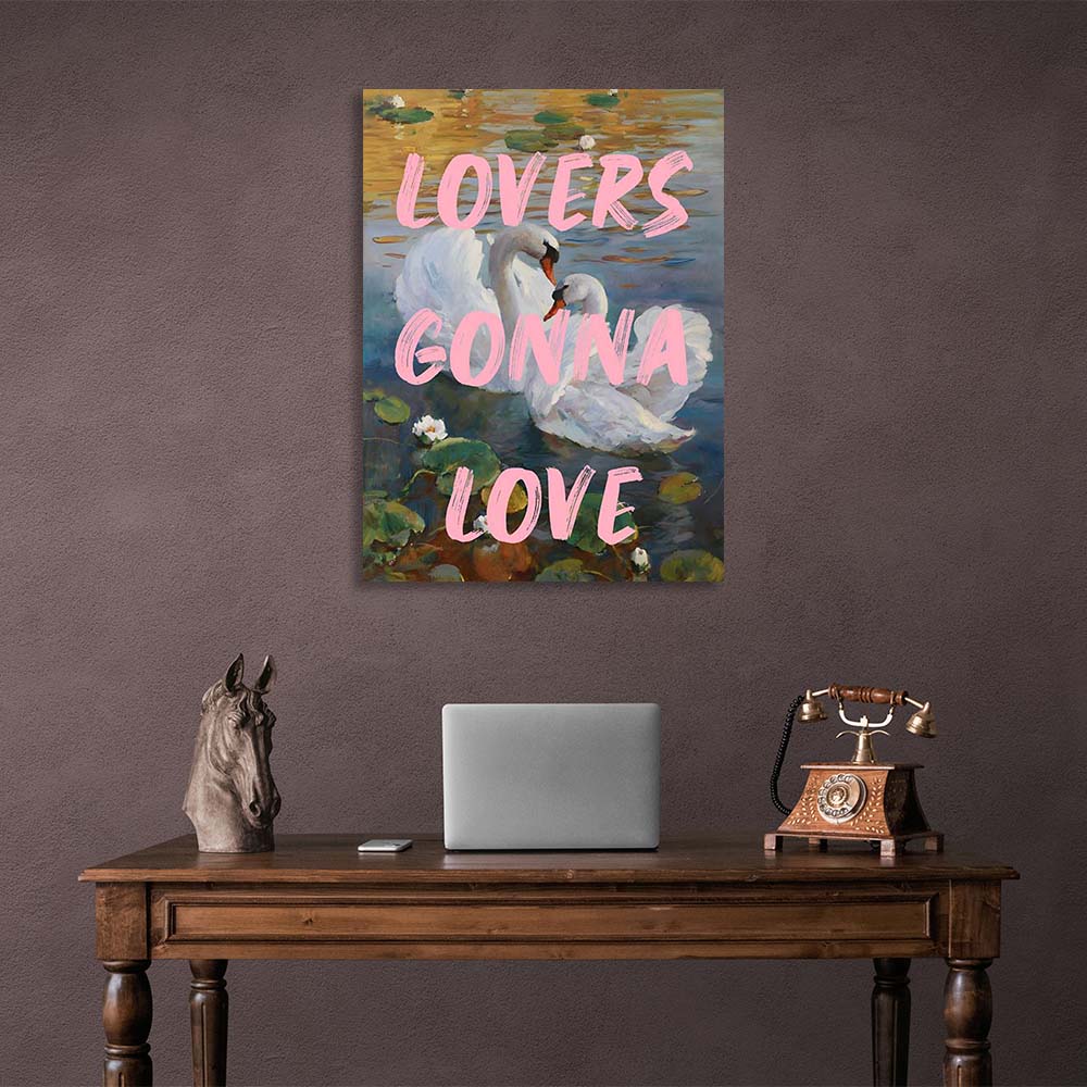 Canvas Wall Art Print A couple of swans. Lovers gonna love