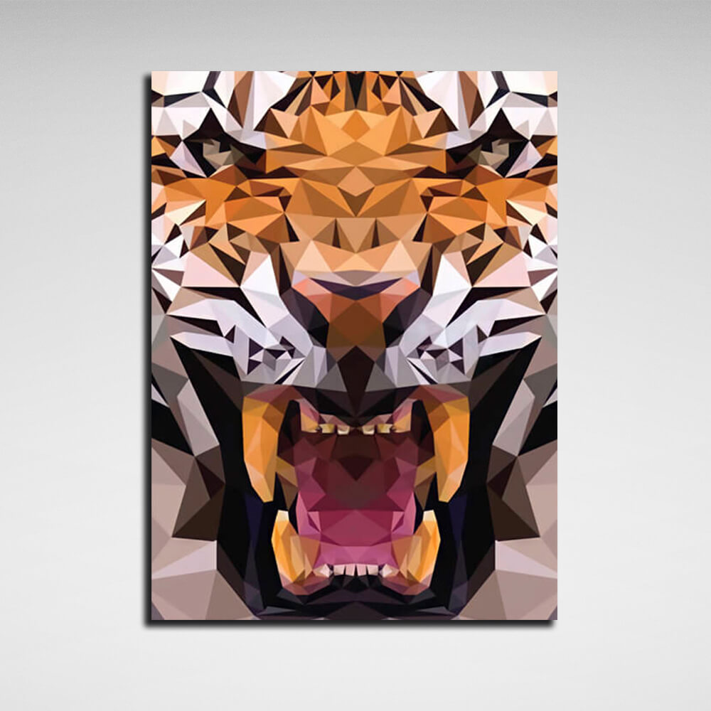 Geometric tiger Canvas Wall Art Print