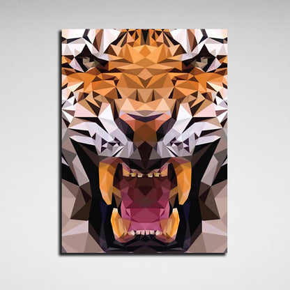 Geometric tiger Canvas Wall Art Print