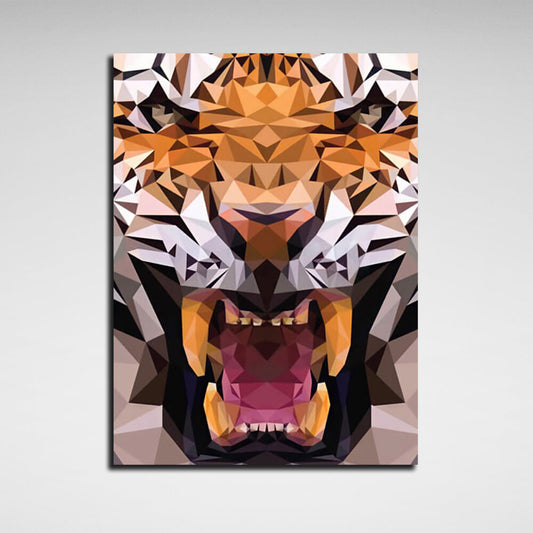 Geometric tiger Canvas Wall Art Print