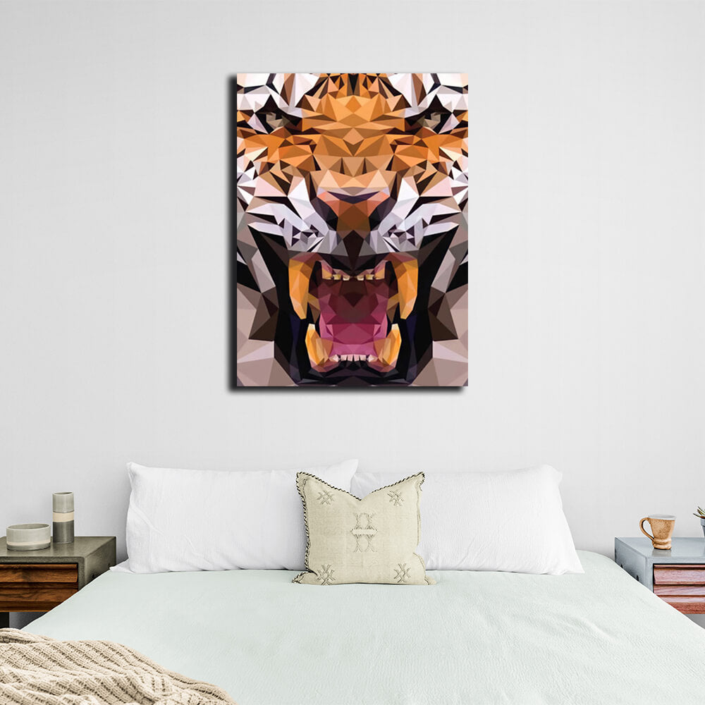 Geometric tiger Canvas Wall Art Print