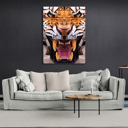 Geometric tiger Canvas Wall Art Print