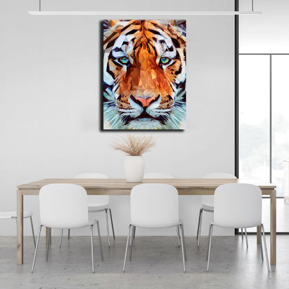 Strong lion geometric Canvas Wall Art Print