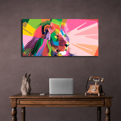 Lion mosaic Canvas Wall Art Print