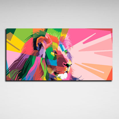 Lion mosaic Canvas Wall Art Print