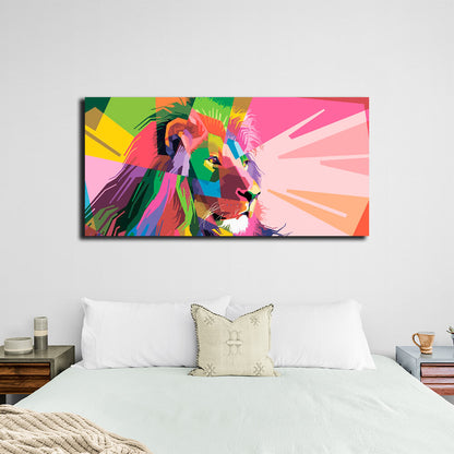 Lion mosaic Canvas Wall Art Print