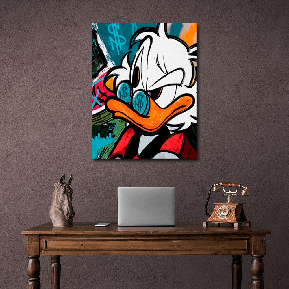 Uncle Scrooge Inspirational  Canvas Wall Art Print