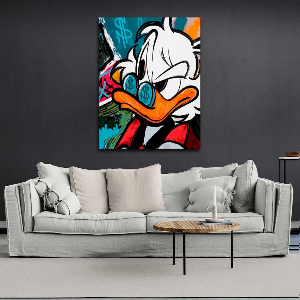 Uncle Scrooge Inspirational  Canvas Wall Art Print