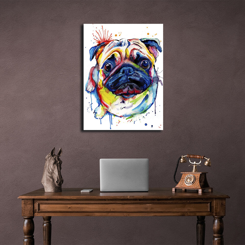 Pug Canvas Wall Art Print