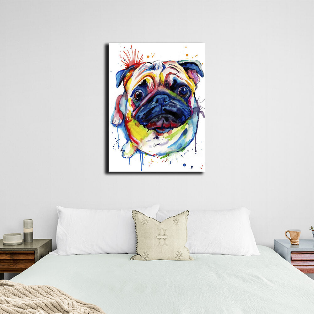 Pug Canvas Wall Art Print