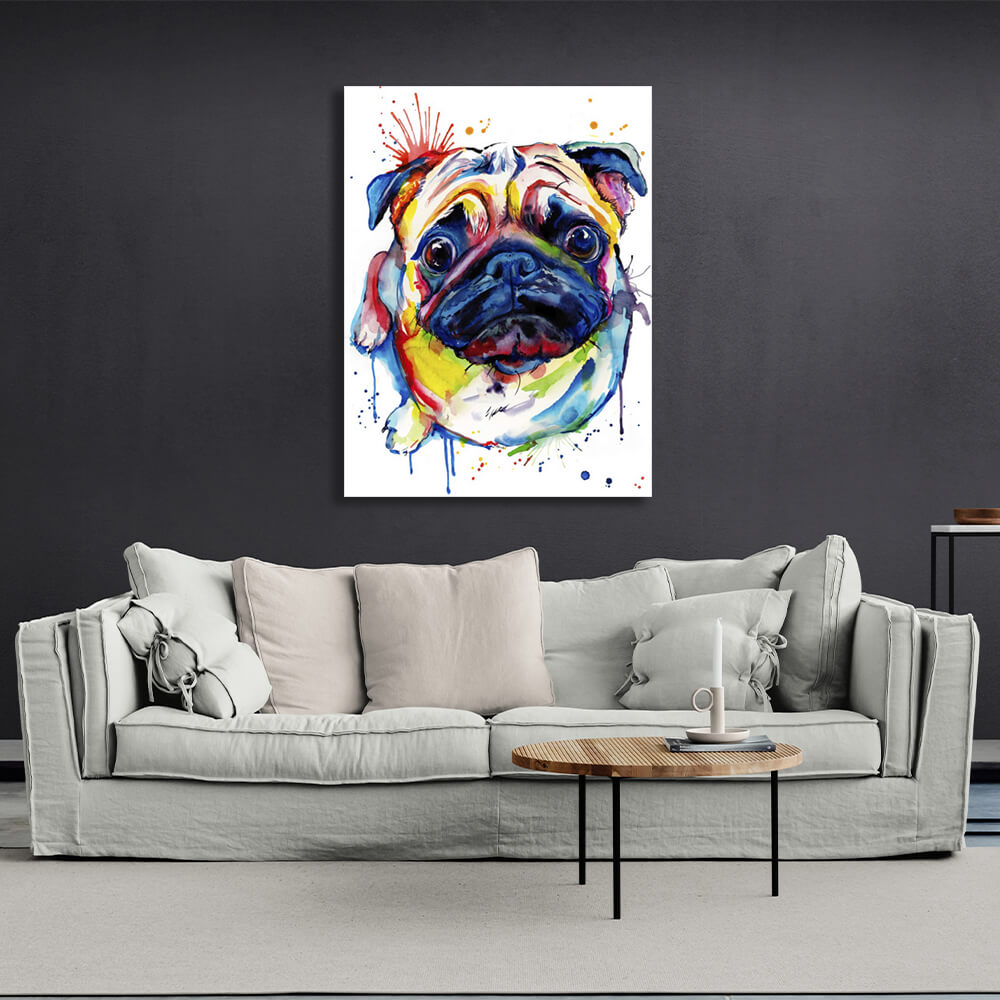 Pug Canvas Wall Art Print