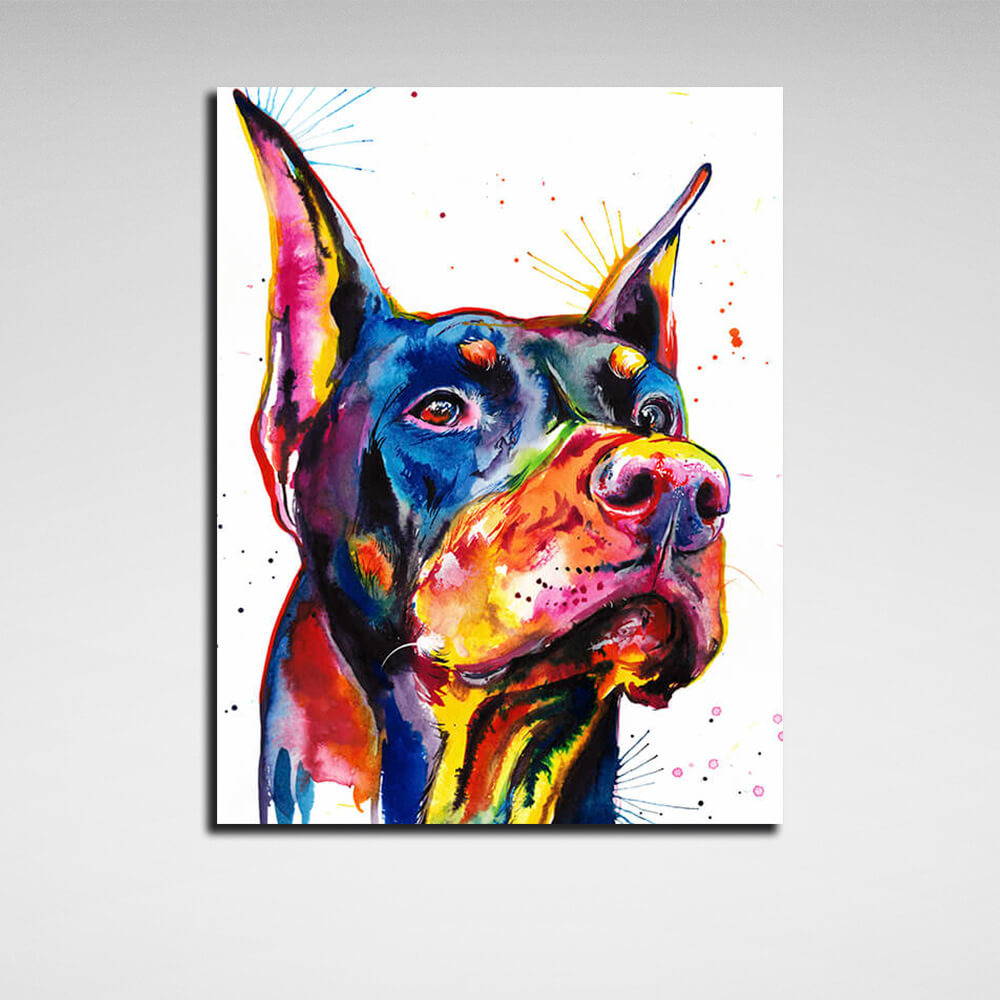 Doberman Canvas Wall Art Print