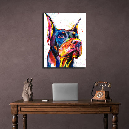 Doberman Canvas Wall Art Print