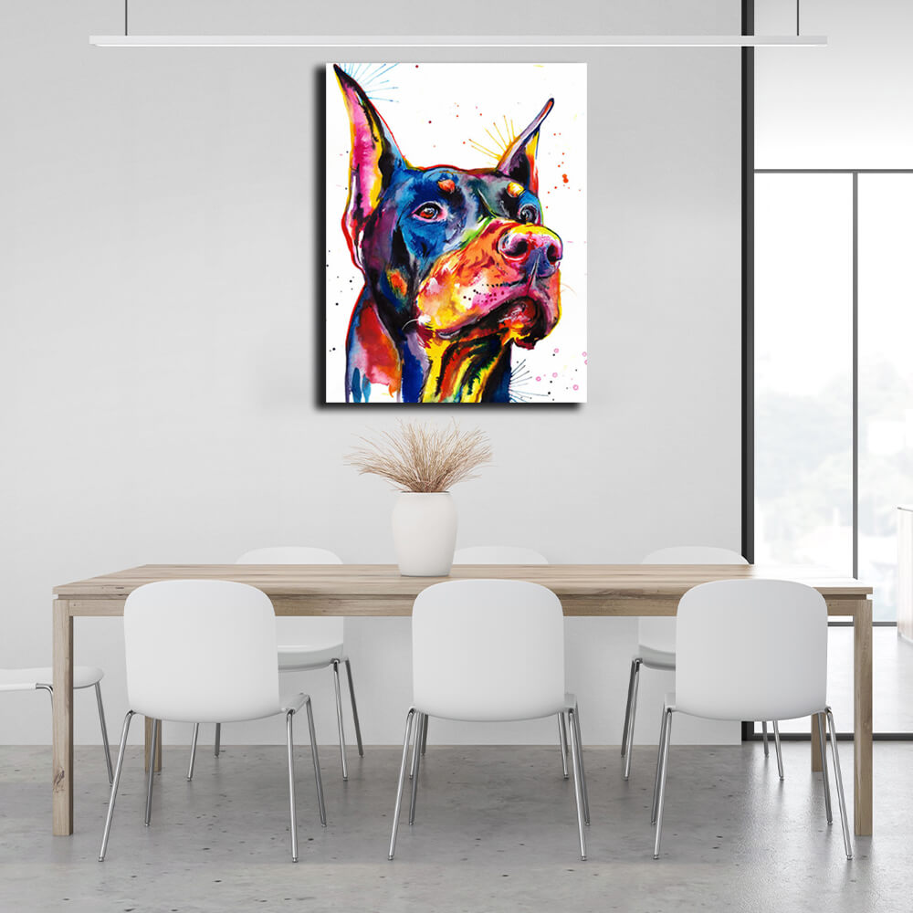 Doberman Canvas Wall Art Print