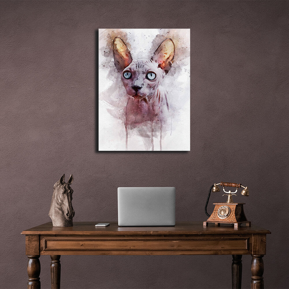 Sphynx cat Canvas Wall Art Print