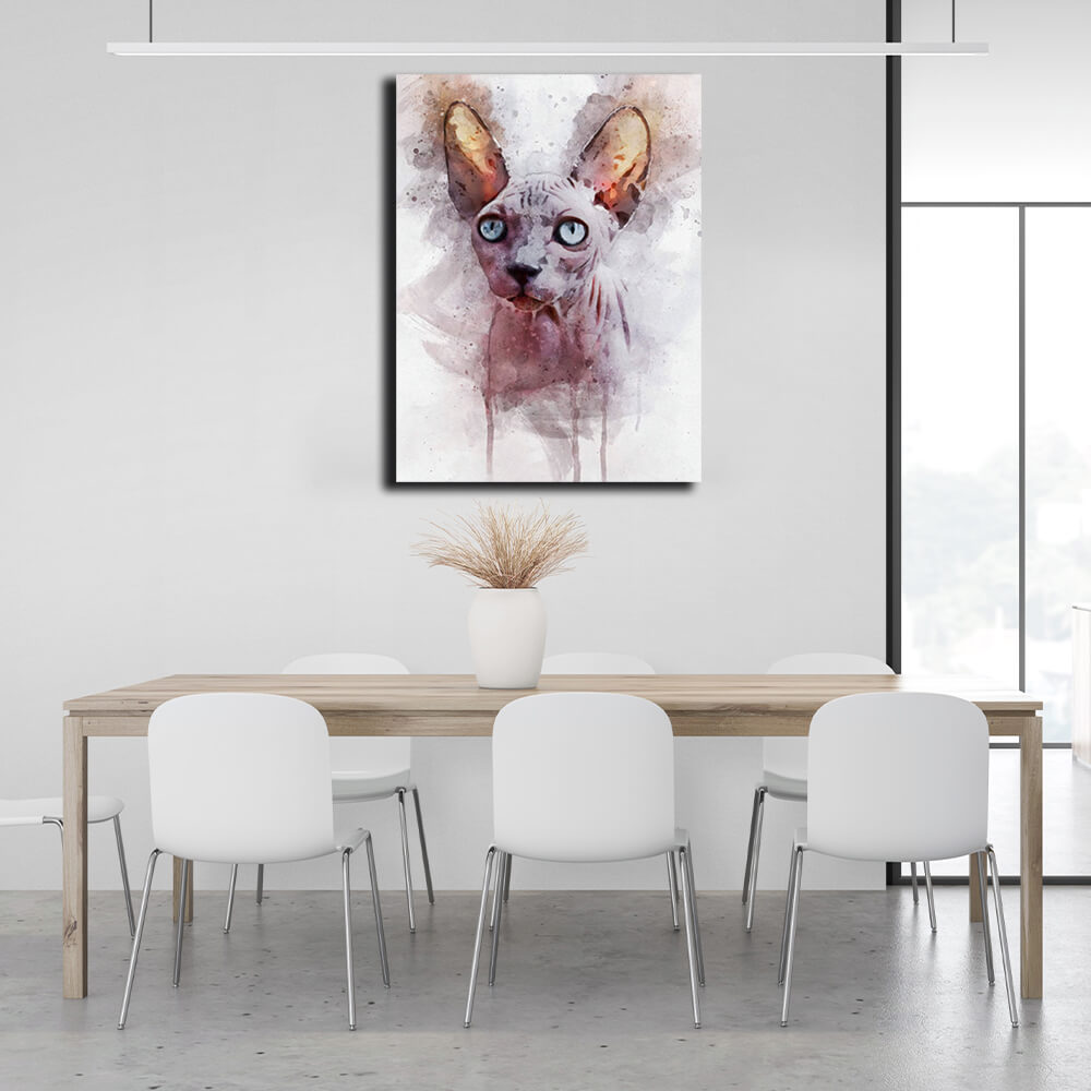 Sphynx cat Canvas Wall Art Print