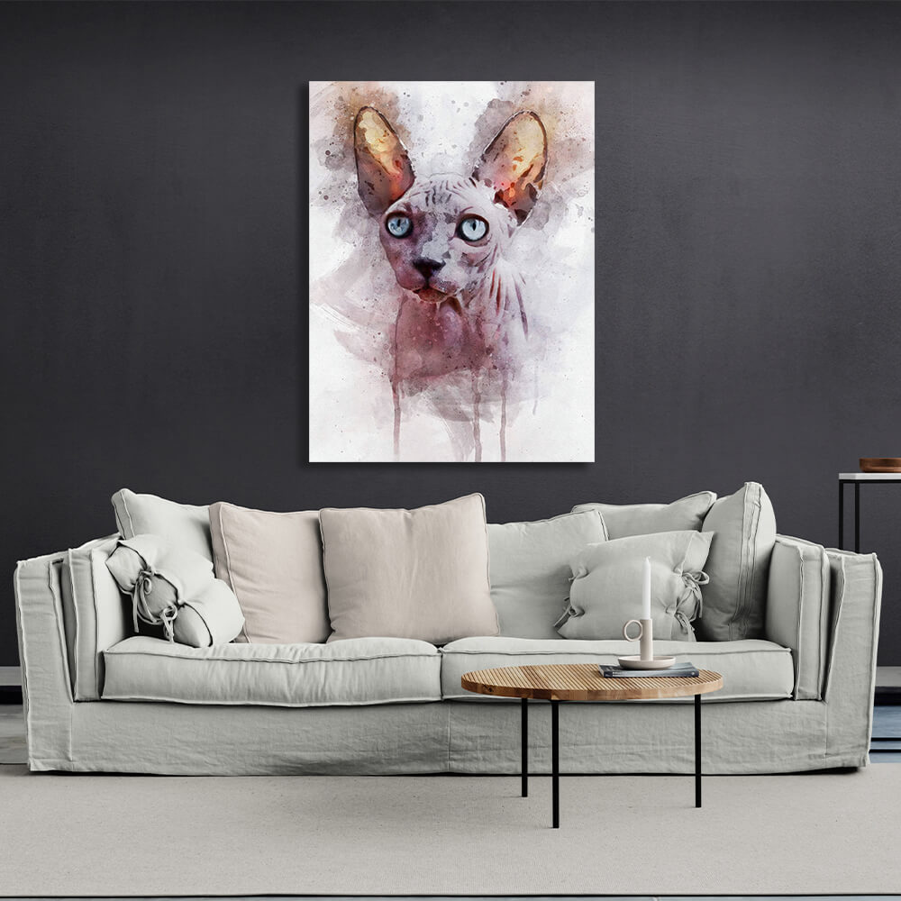 Sphynx cat Canvas Wall Art Print