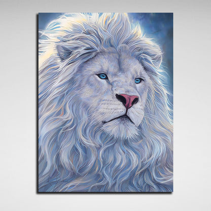 White lion Canvas Wall Art Print