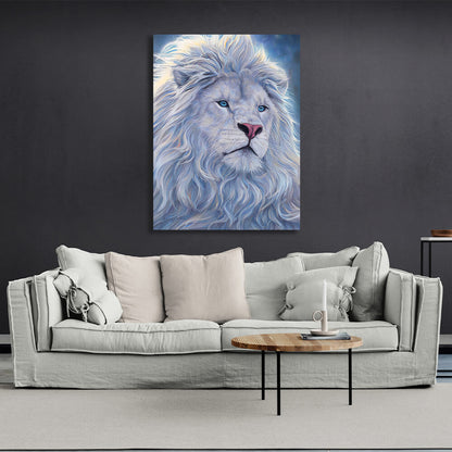 White lion Canvas Wall Art Print