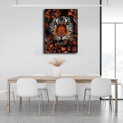 A tiger in colors Canvas Wall Art Print