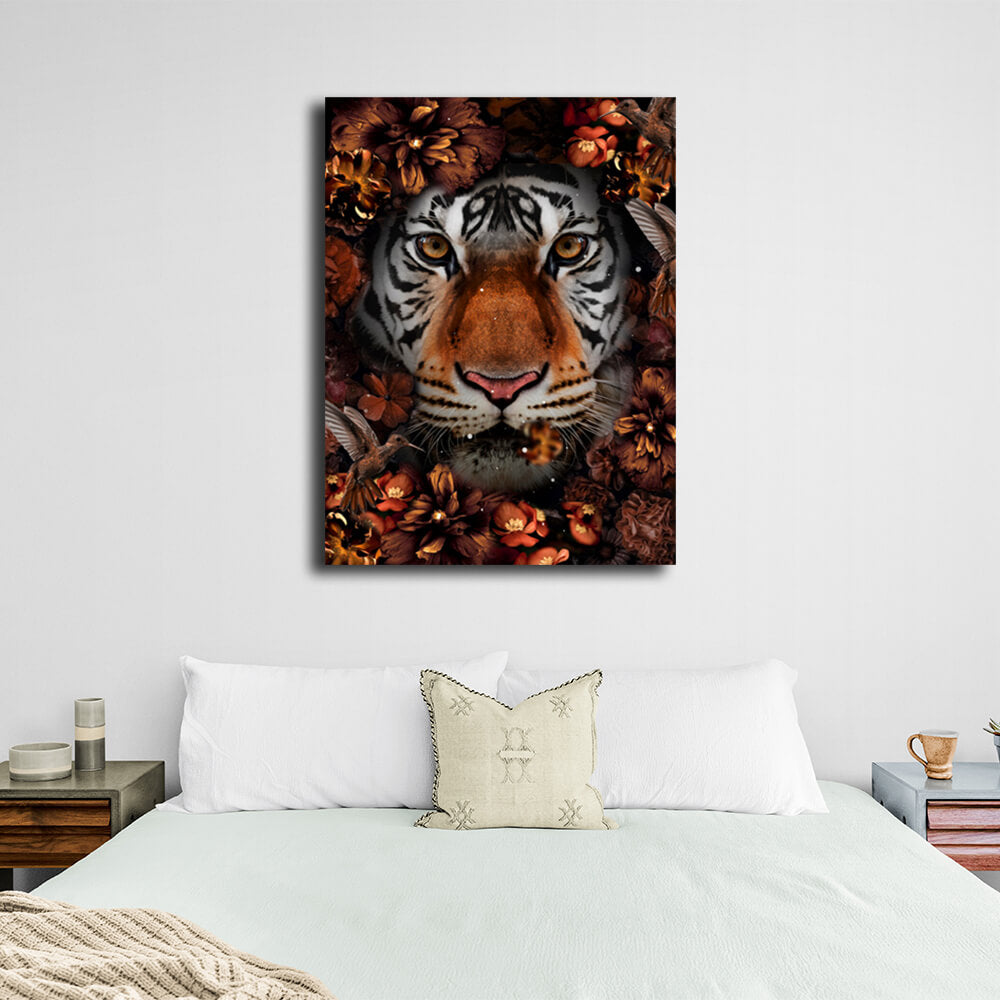 A tiger in colors Canvas Wall Art Print