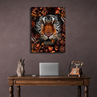 A tiger in colors Canvas Wall Art Print