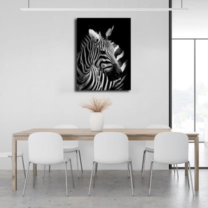 Black and white zebra Canvas Wall Art Print