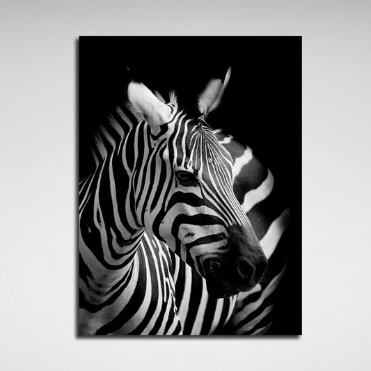 Black and white zebra Canvas Wall Art Print