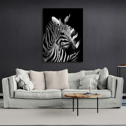 Black and white zebra Canvas Wall Art Print