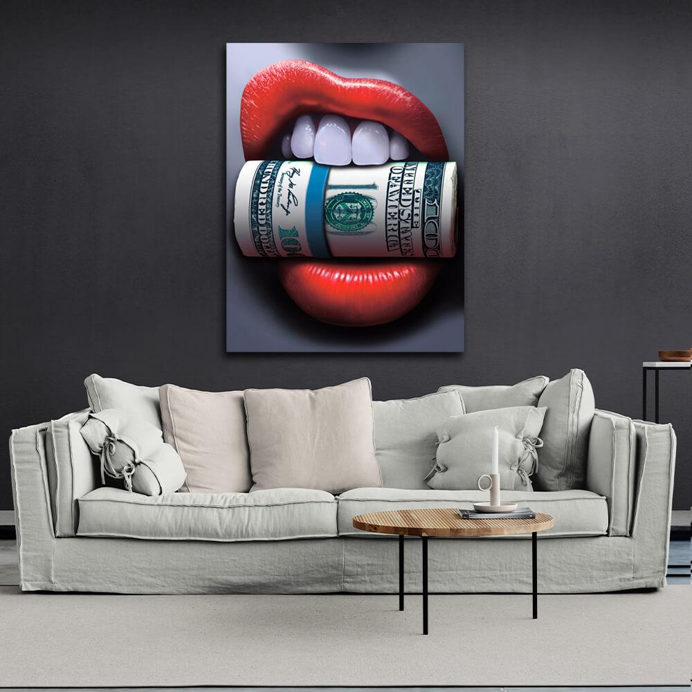 Money in my teeth Motivational Canvas Wall Art Print