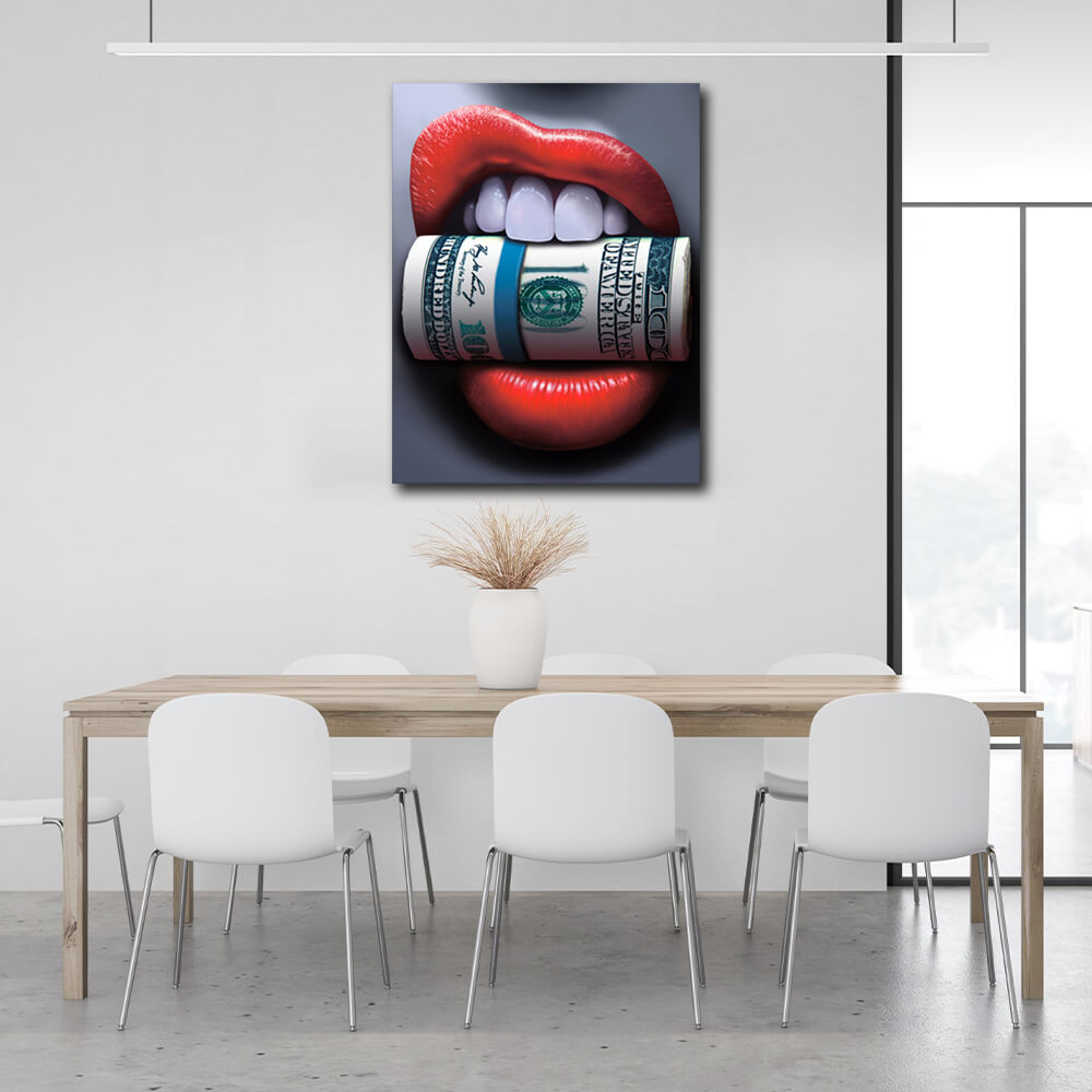 Money in my teeth Motivational Canvas Wall Art Print