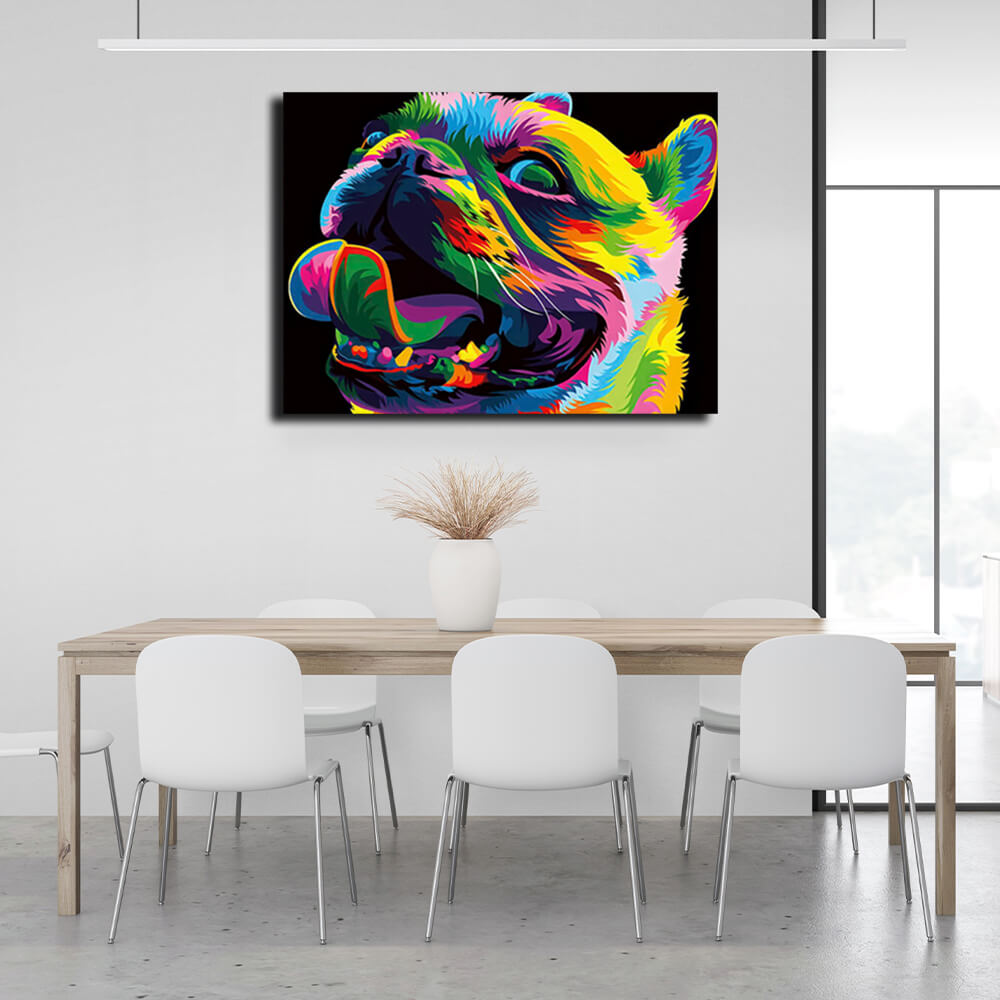 Colorful dog Canvas Wall Art Print