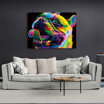 Colorful dog Canvas Wall Art Print