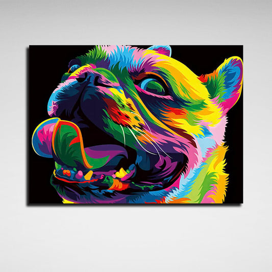 Colorful dog Canvas Wall Art Print