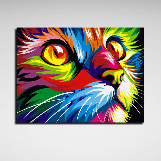 Colorful cat Canvas Wall Art Print