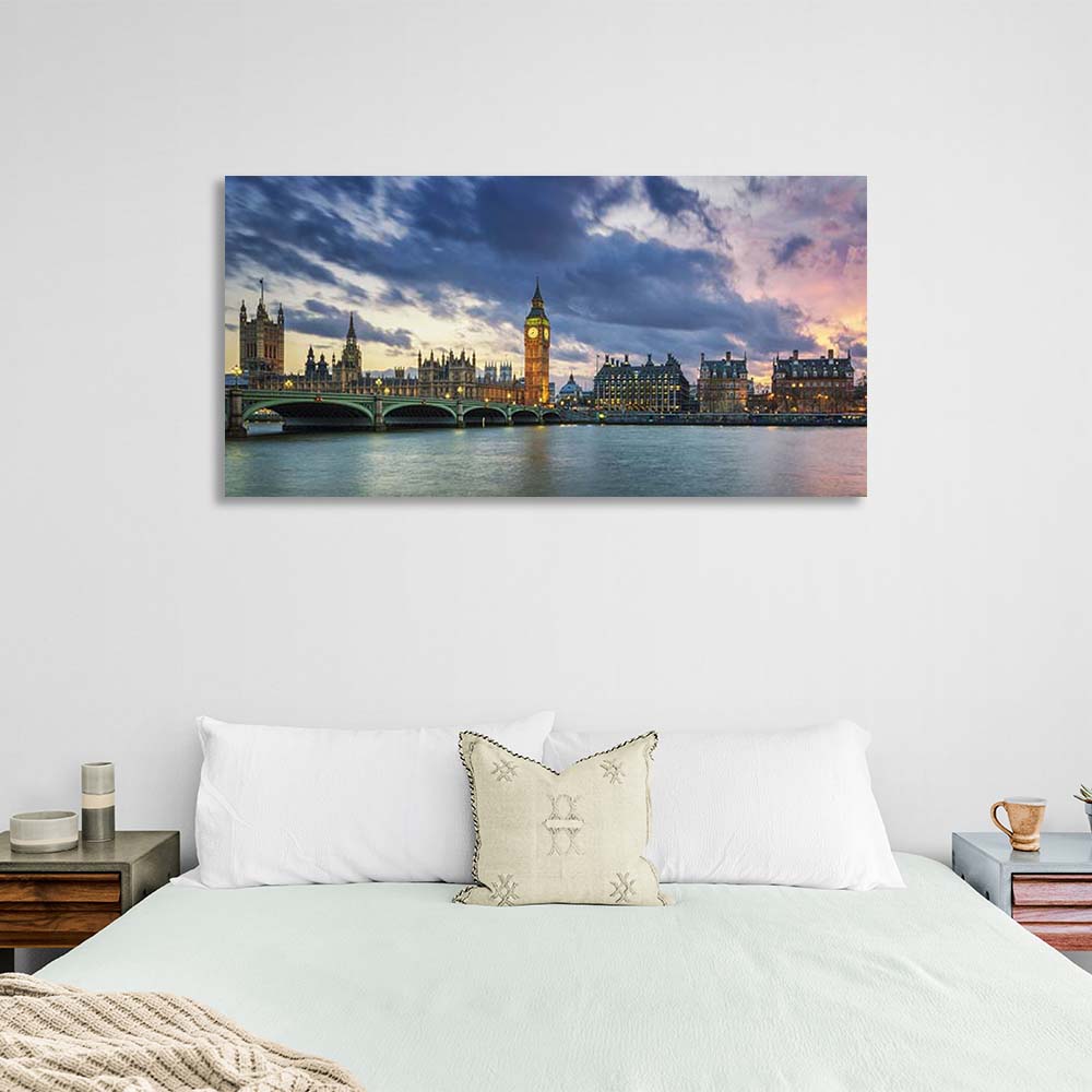 Canvas Wall Art Print Sunset over the Thames