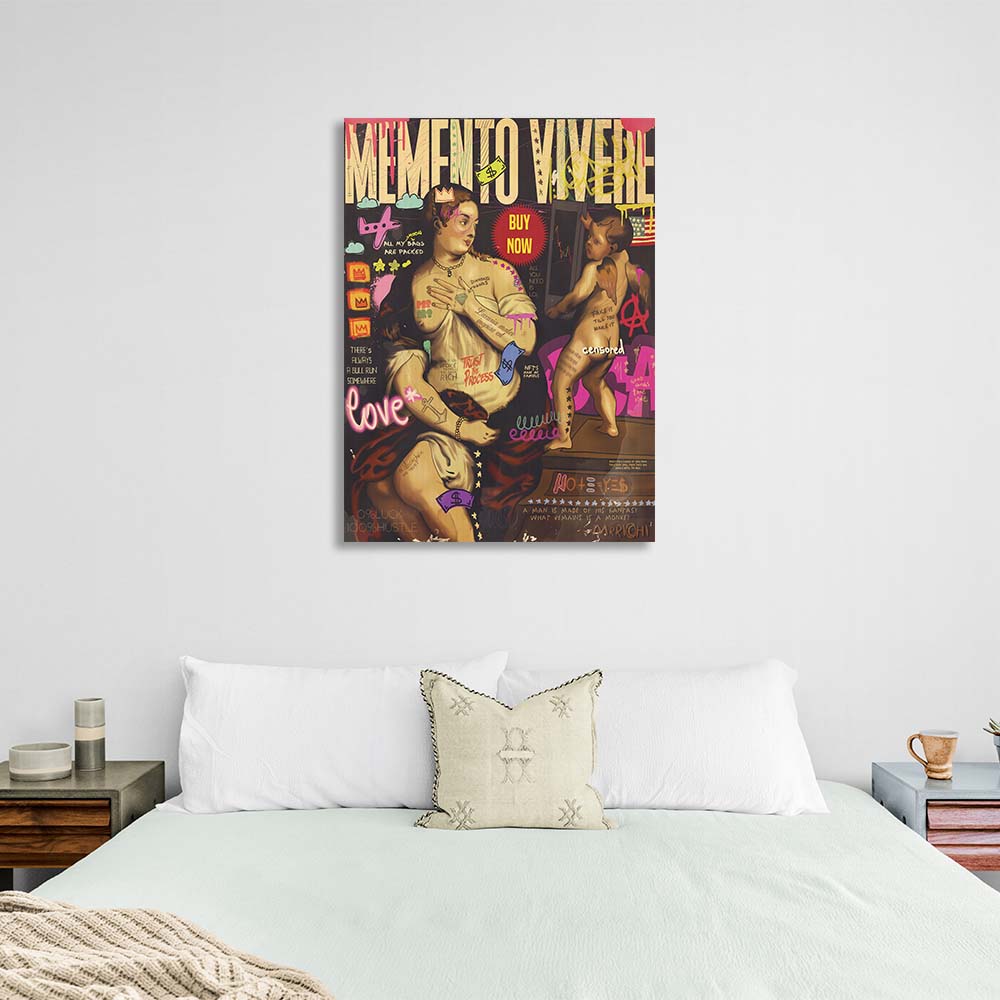 Pop Art Memento Vivere Canvas Wall Art Print