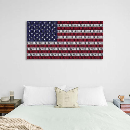 Inspirational Canvas Wall Art Print American dollar flag