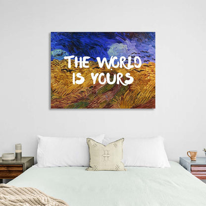 Canvas Wall Art Print Starry Night Van Gogh. World is yours