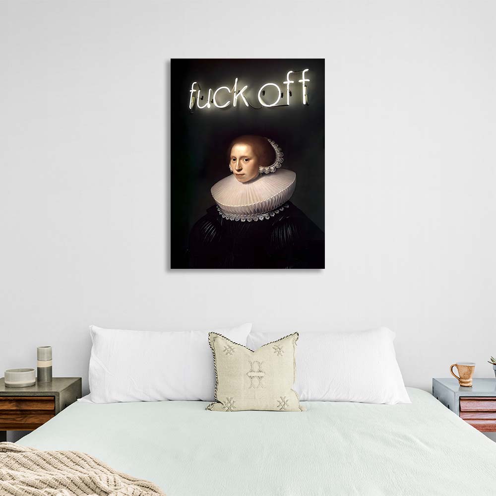 Canvas Wall Art Print Portrait of Elizabeth 1. Fuck off